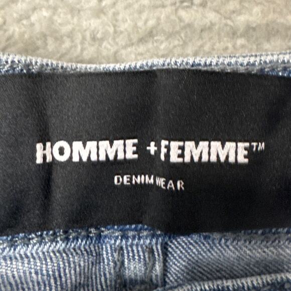 Homme + Femme Denim Shorts Embroidered Flowers Hummingbirds Size 32 Streetwear - Picture 6 of 8